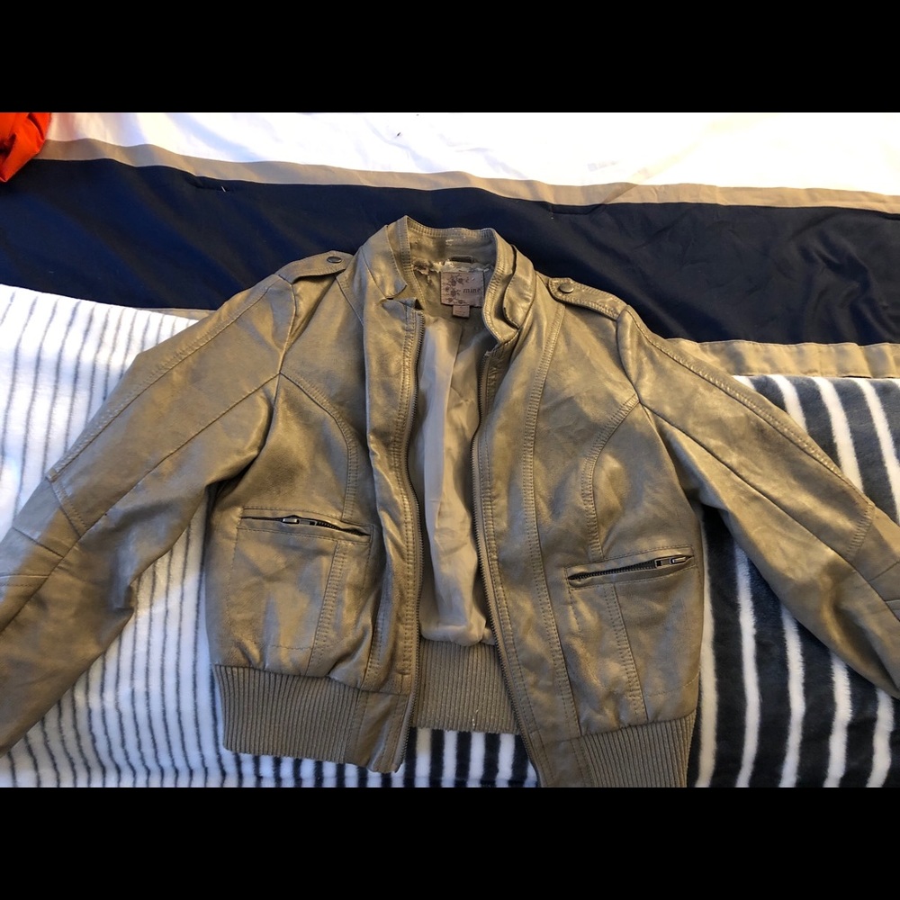 Tan leather jacket